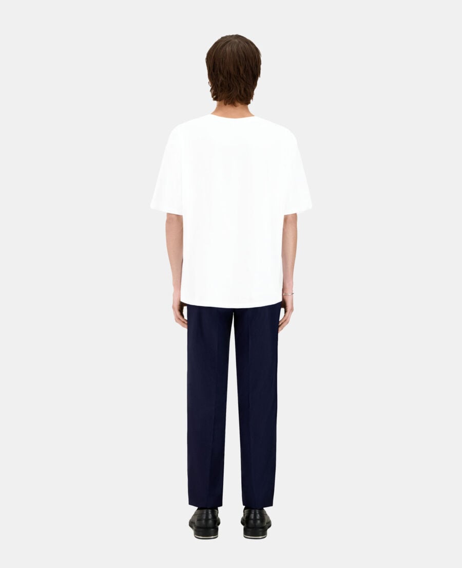The Kooples H WHITE white t-shirt with chaos eagle serigraphy