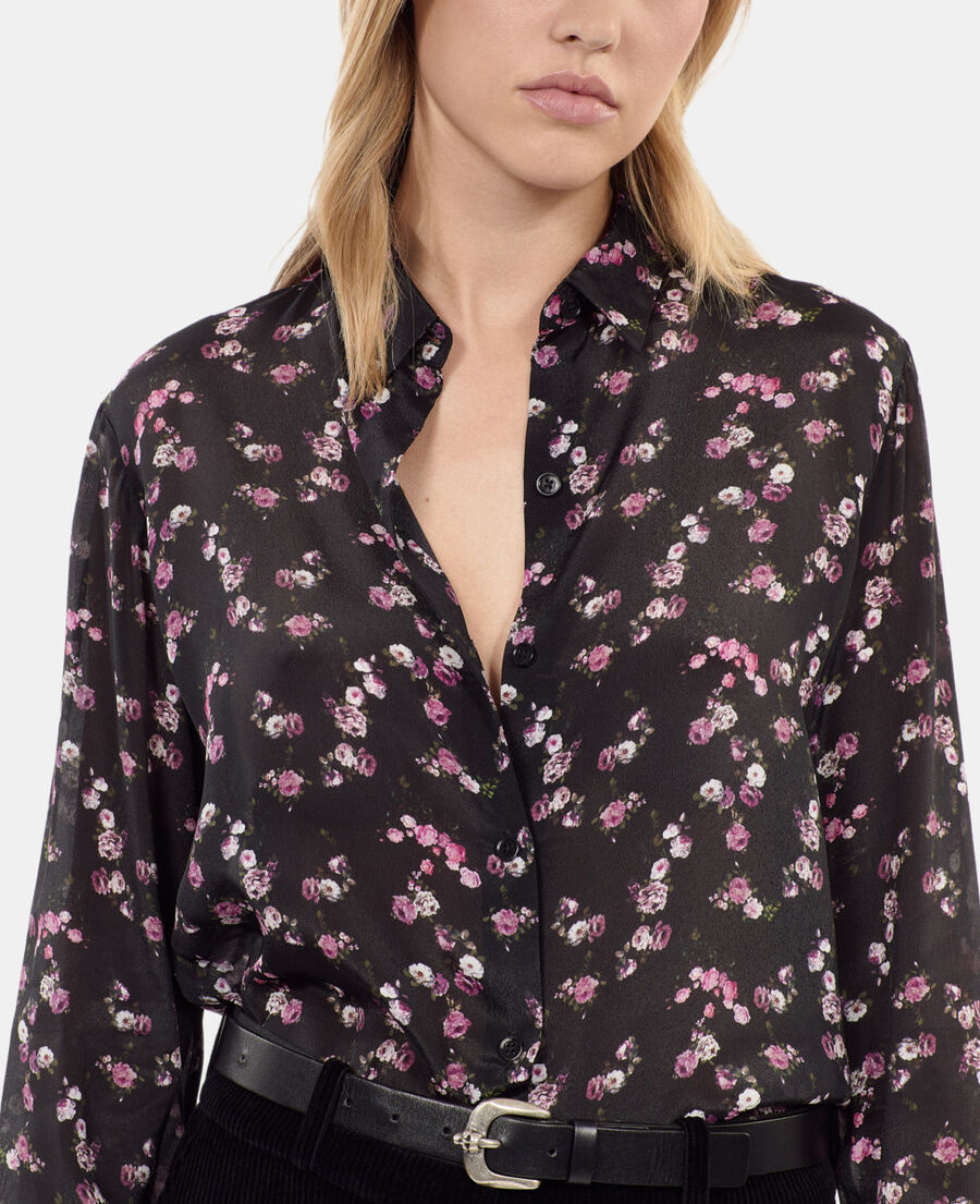 The Kooples FEMME BLACK chemise imprim&eacute; fleuri
