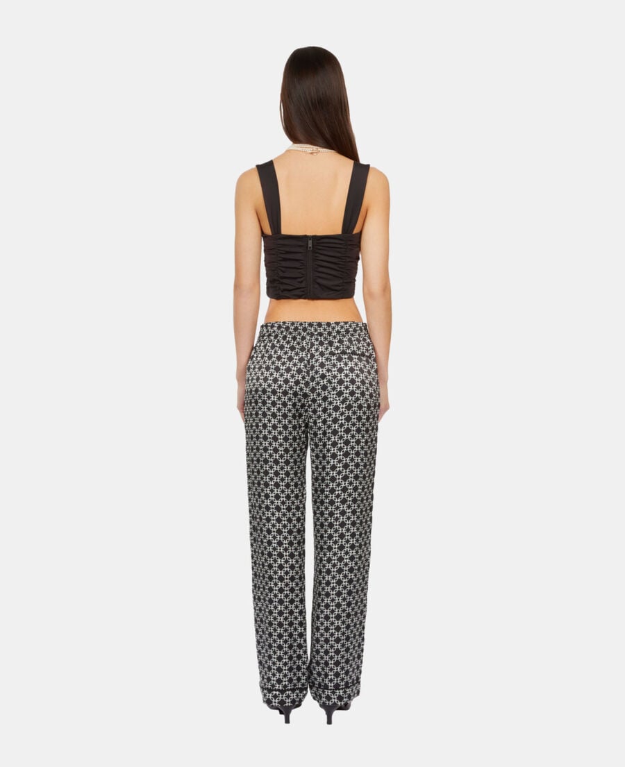 The Kooples FEMME BLACK top court avec drapé noir