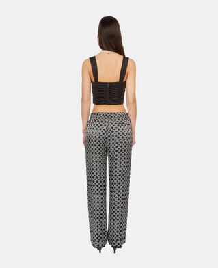 The Kooples FEMME BLACK top court avec drapé noir