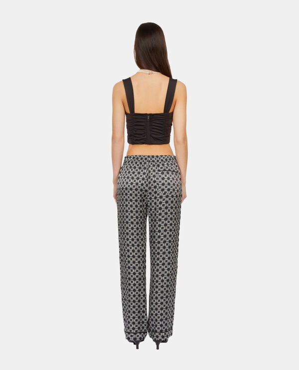 The Kooples FEMME BLACK top court avec drapé noir