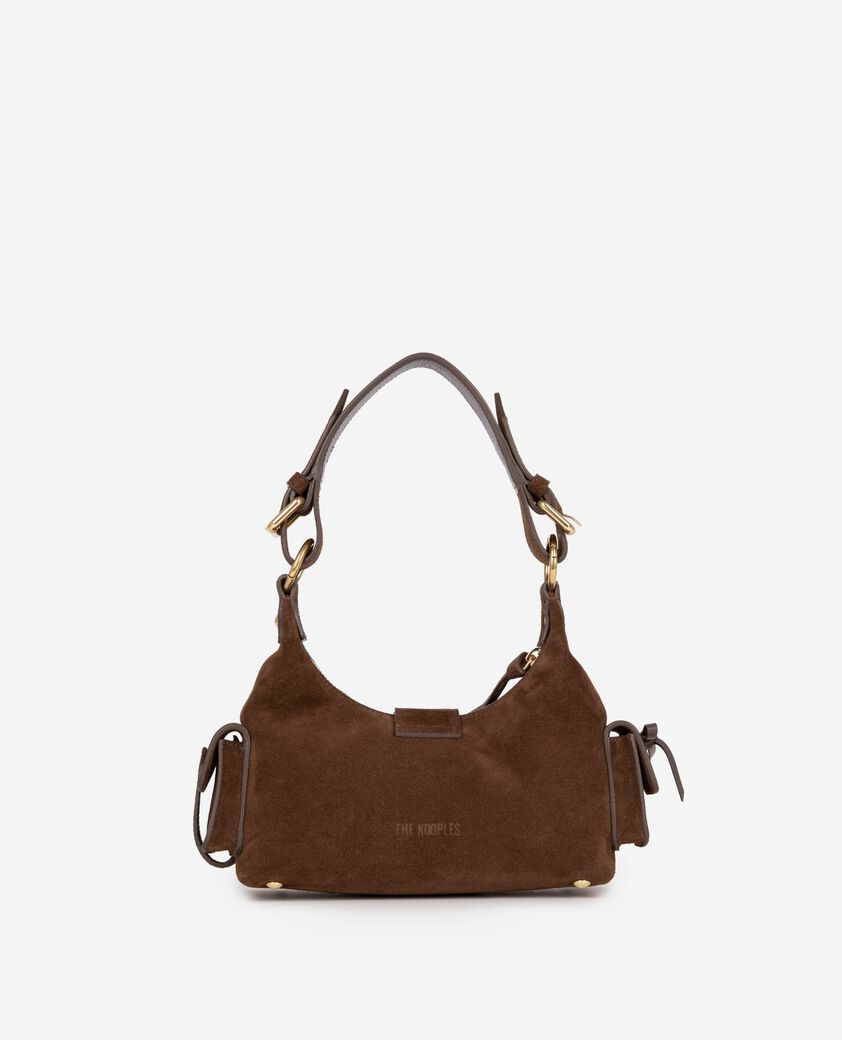 The Kooples WOMEN CHOCOLATE amelia small bag in brown suede leather