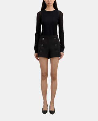 The Kooples FEMME BLACK short noir en crêpe