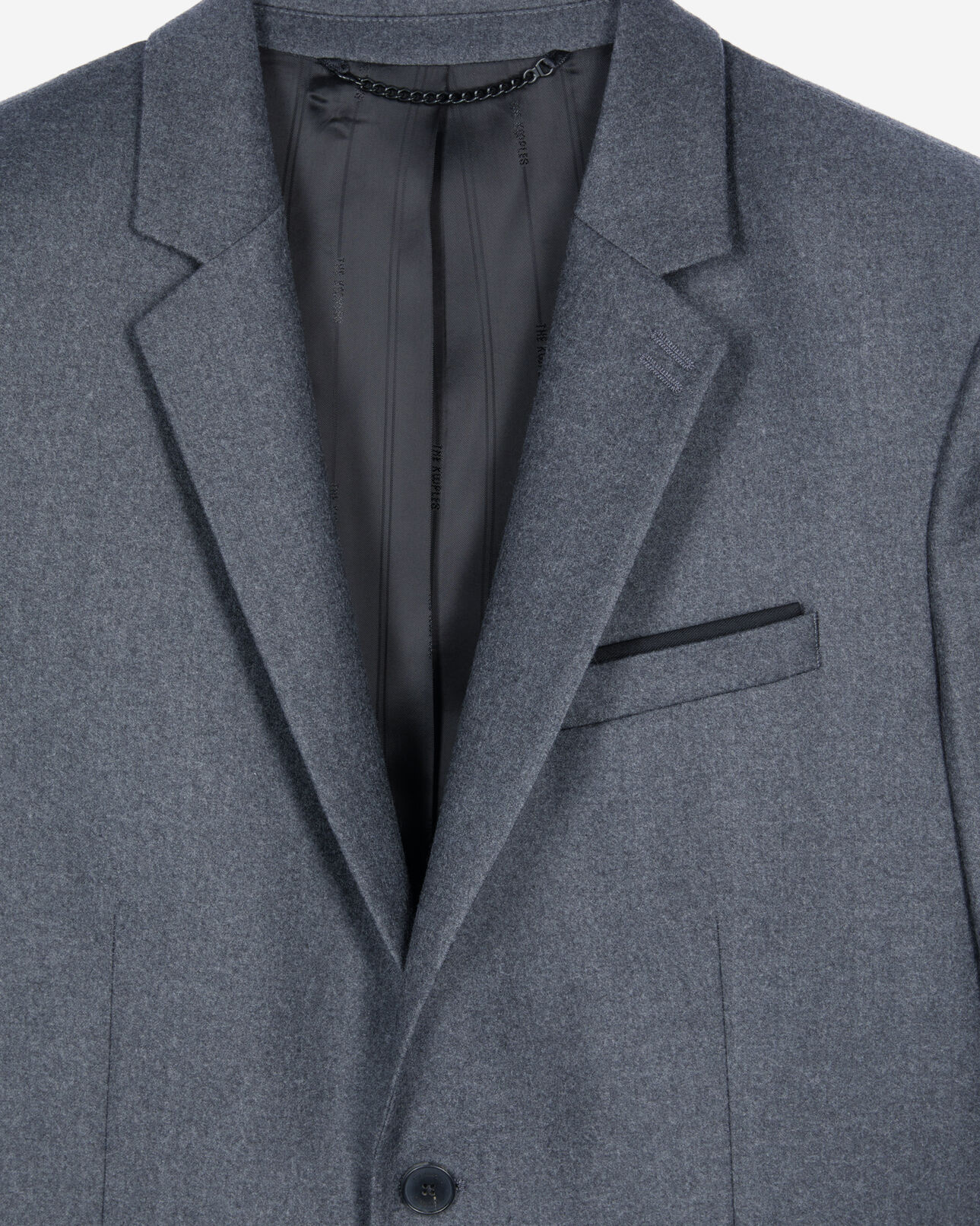 The Kooples HOMME LIGHT GREY MEL/WHITE veste de costume en flanelle grise
