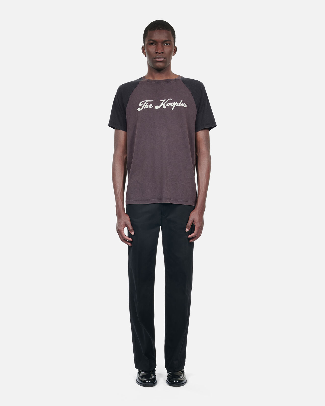 The Kooples MEN BLACK WASHED black next collection serigraphy t-shirt