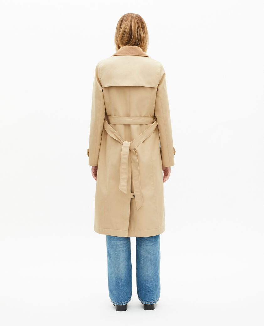 The Kooples WOMEN LIGHT BEIGE beige wool-blend lined trench coat