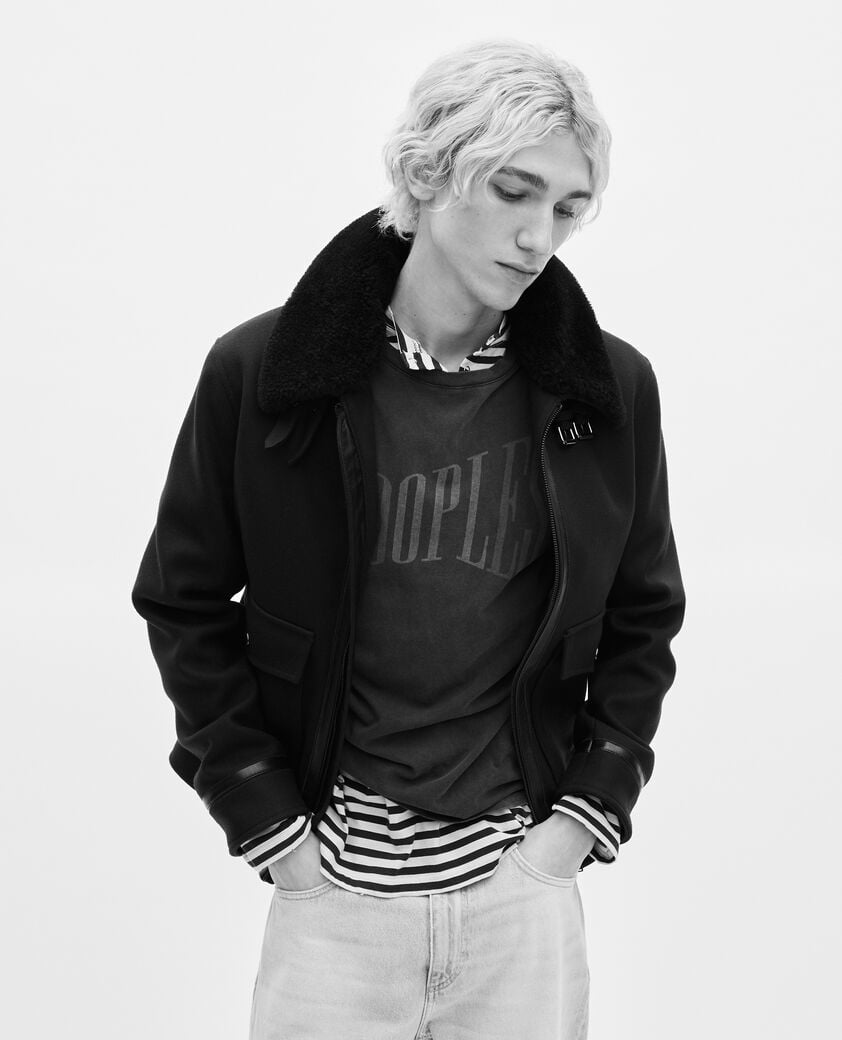 The Kooples H BLACK WASHED the kooples black t-shirt with faded screen print