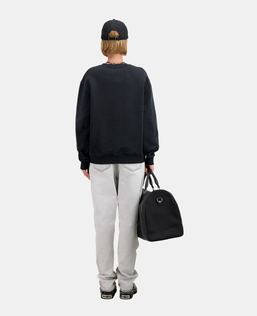 sweatshirt noir avec sérigraphie cobra