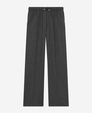 The Kooples FEMME GREY pantalon large en flanelle gris fonc&eacute;