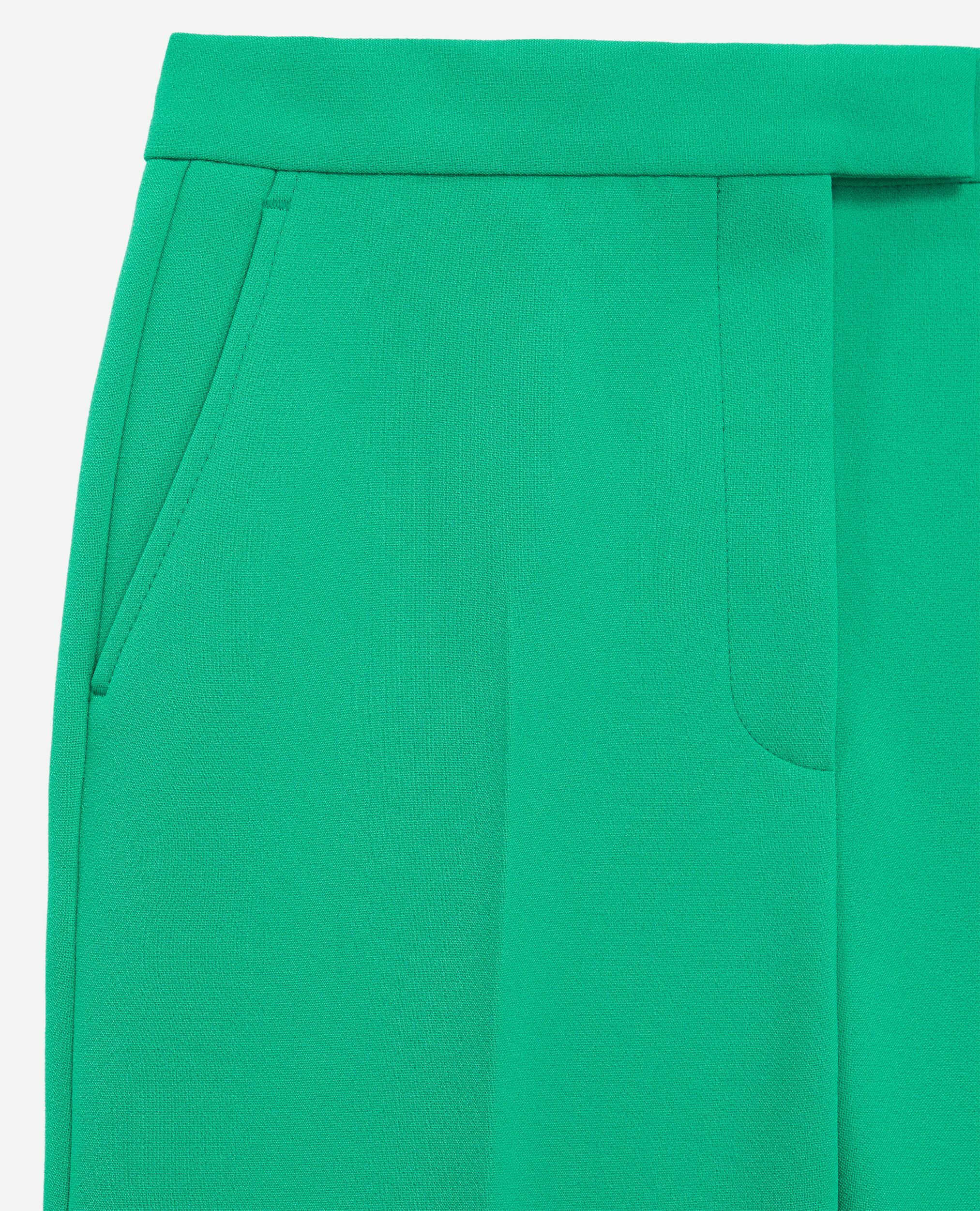 Green crepe tailored pants, GREEN, hi-res image number null