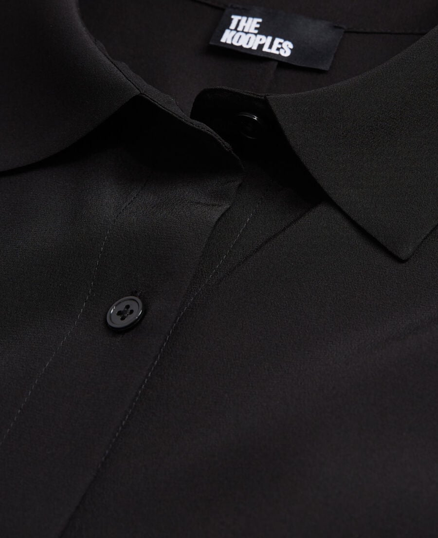 The Kooples DAMEN BLACK langes schwarzes seidenkleid