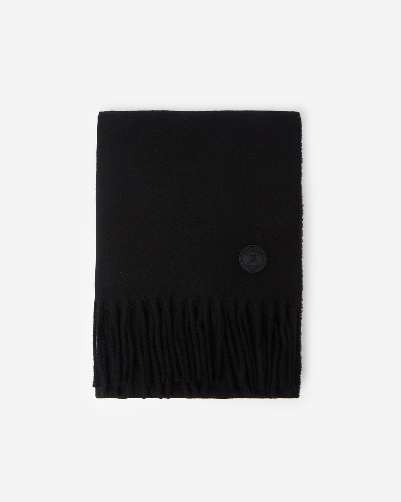 The Kooples HOMME BLACK écharpe laine cachemire noire franges