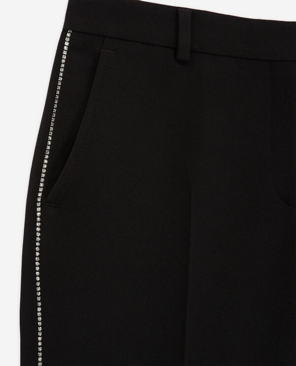 The Kooples WOMEN BLACK black suit pants with rhinestone details