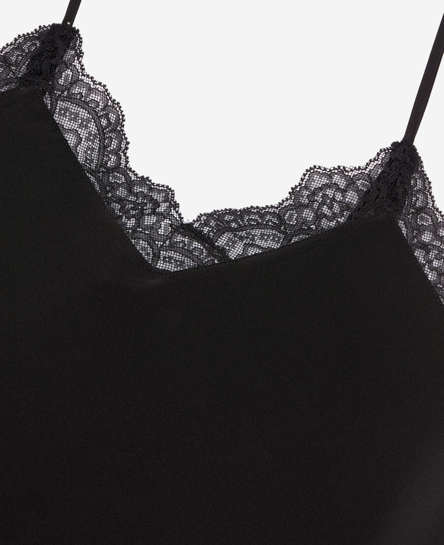 The Kooples FEMME BLACK caraco en soie noir