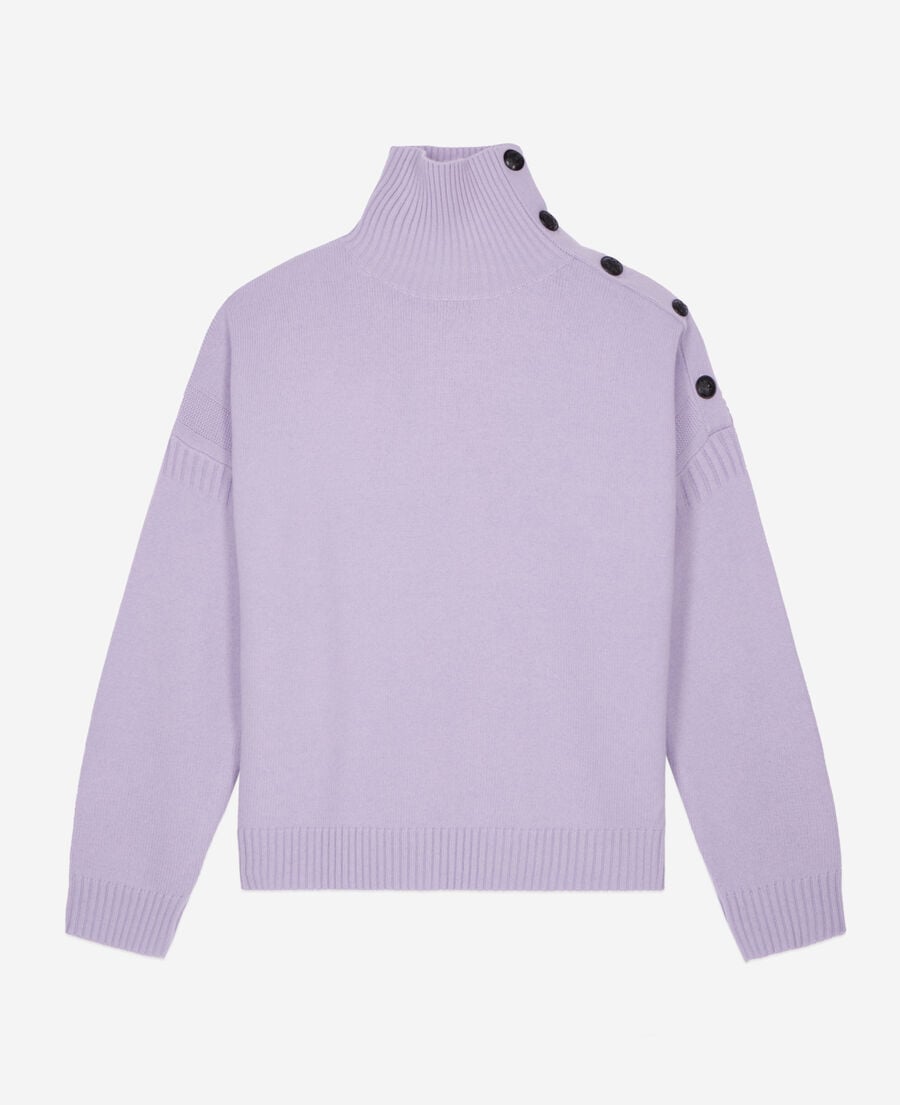 The Kooples FEMME LIGHT PURPLE pull en cachemire avec boutons mauve