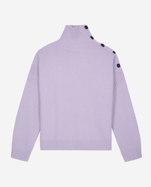 The Kooples WOMEN LIGHT PURPLE purple wool and cashmere sweater with buttons