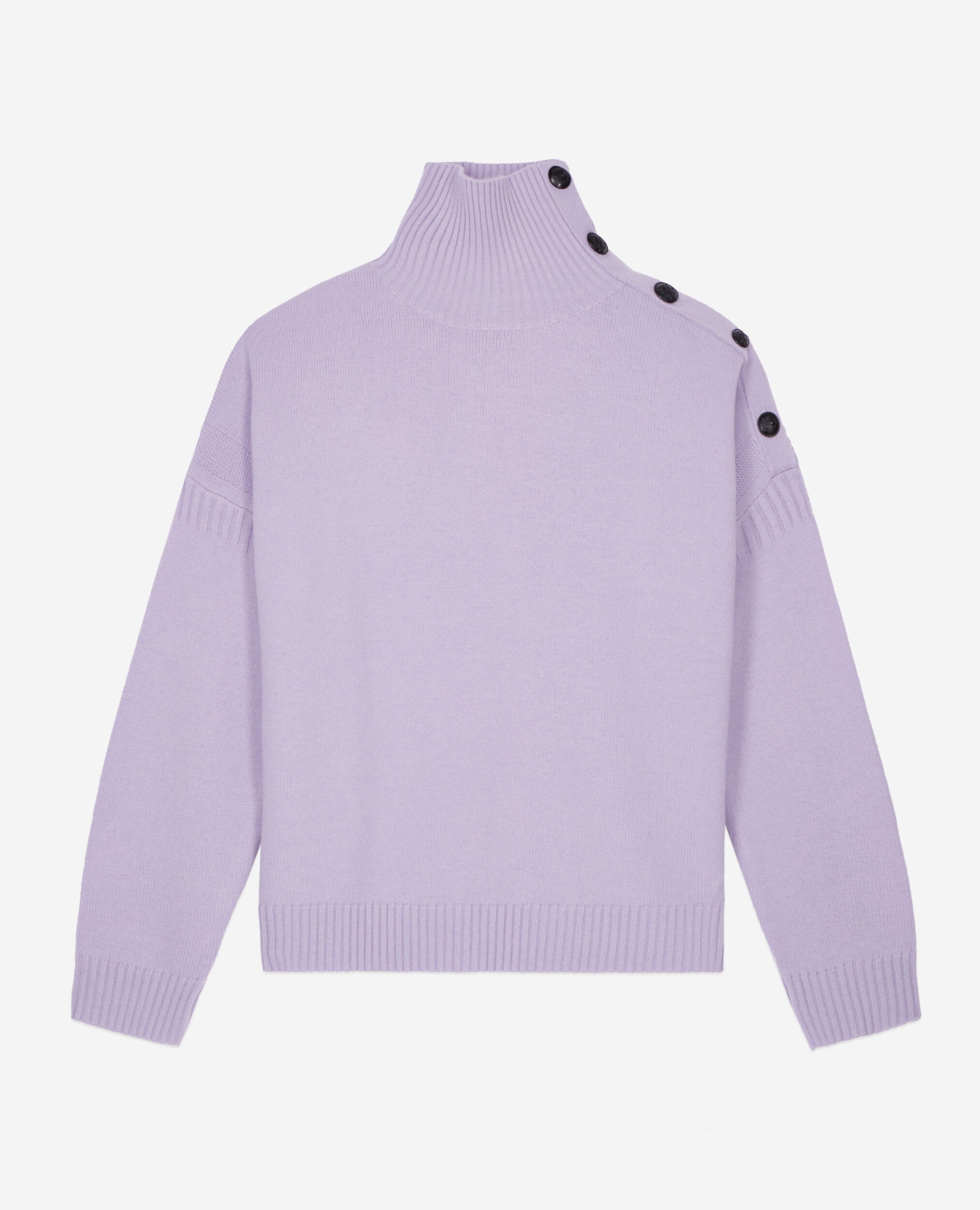 Pull en cachemire avec boutons mauve, LIGHT PURPLE, hi-res image number null