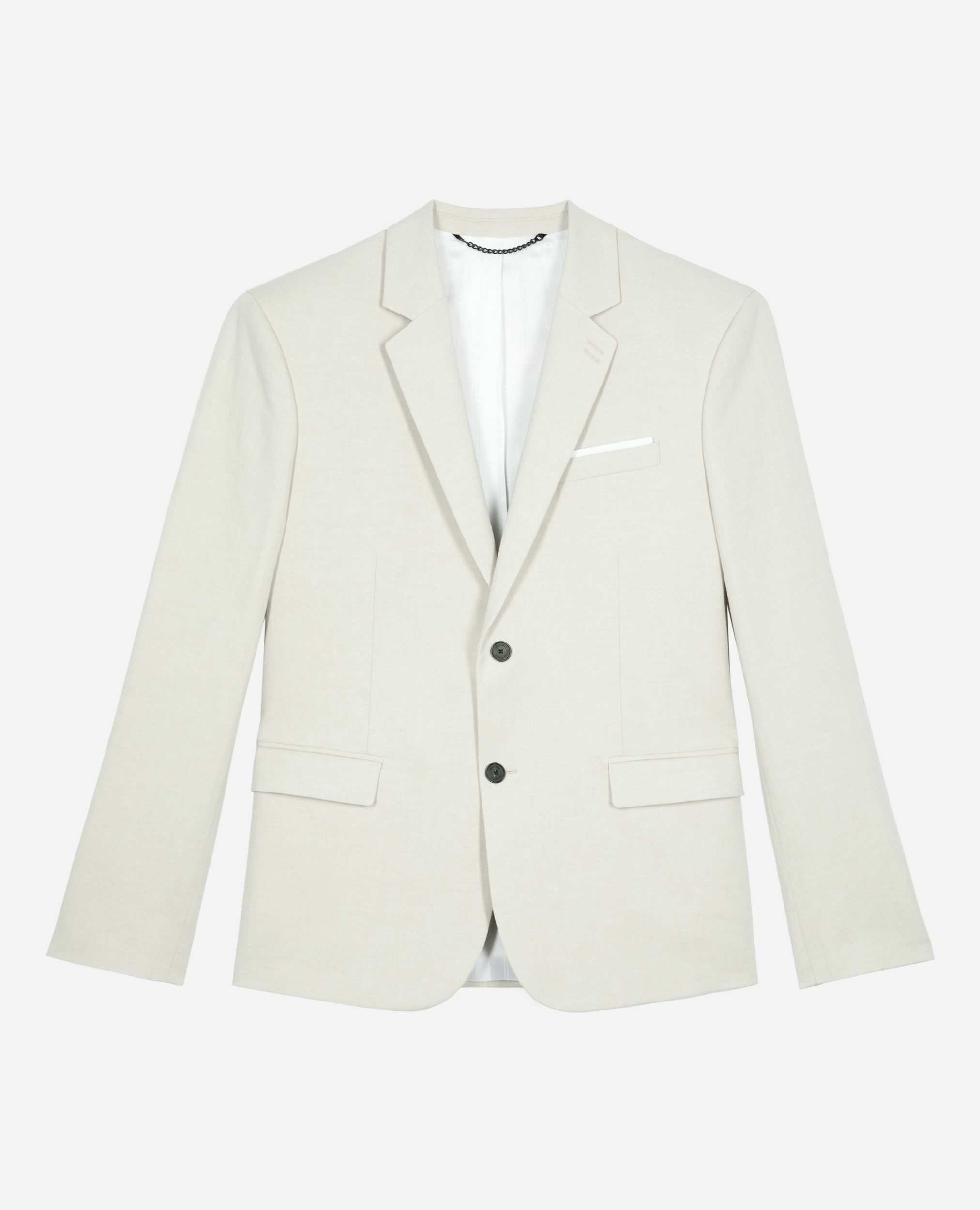 Ecru cotton - linen suit jacket, ECRU, hi-res image number null