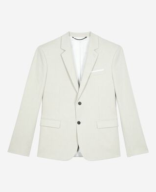 The Kooples H ECRU ecru cotton - linen suit jacket