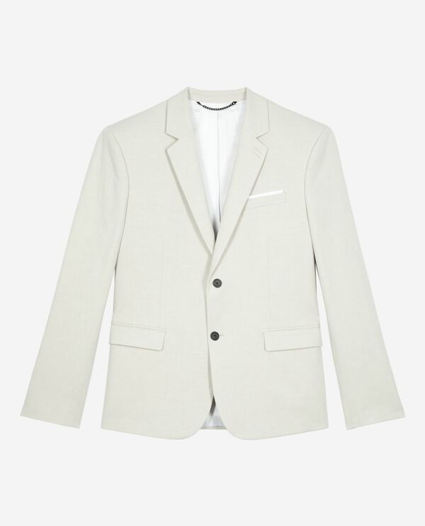 The Kooples HOMME ECRU veste de costume en coton - lin écrue