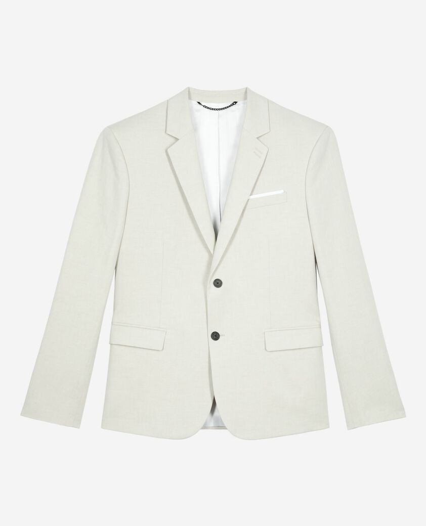 The Kooples HOMME ECRU veste de costume en coton - lin écrue