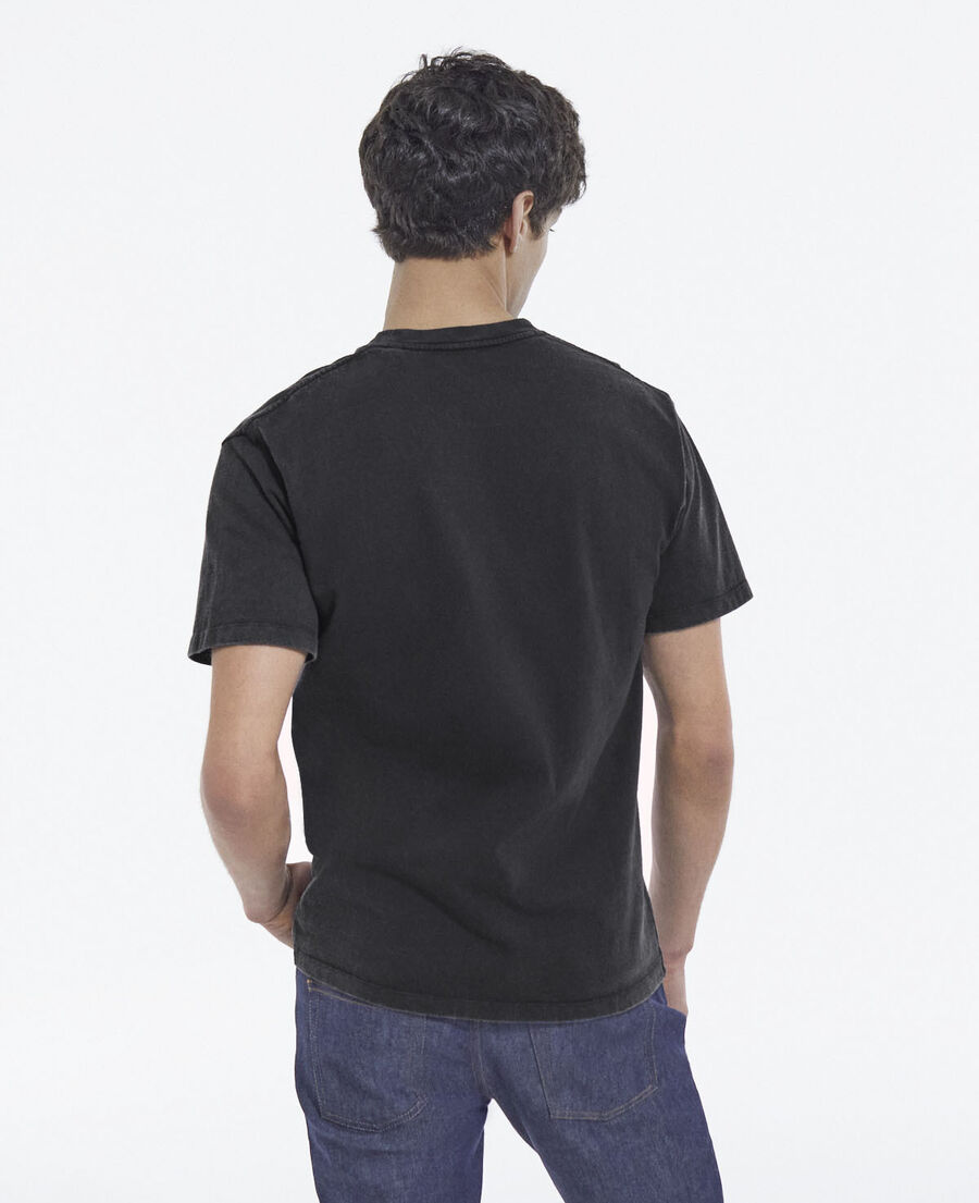 The Kooples HOMME BLACK WASHED t-shirt noir délavé imprimé aigle col rond
