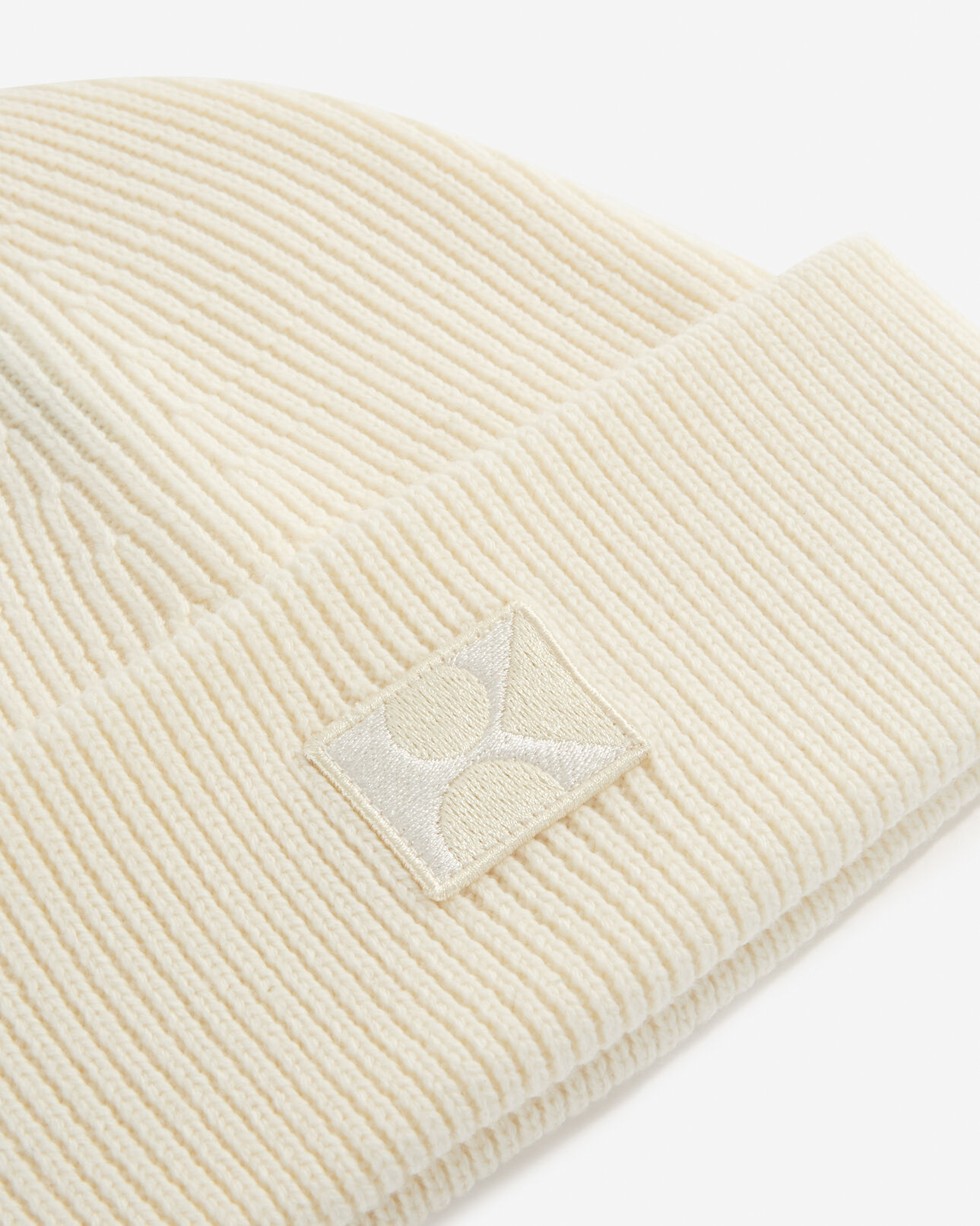 The Kooples MIXED ECRU ecru wool beanie with embroidered k patch