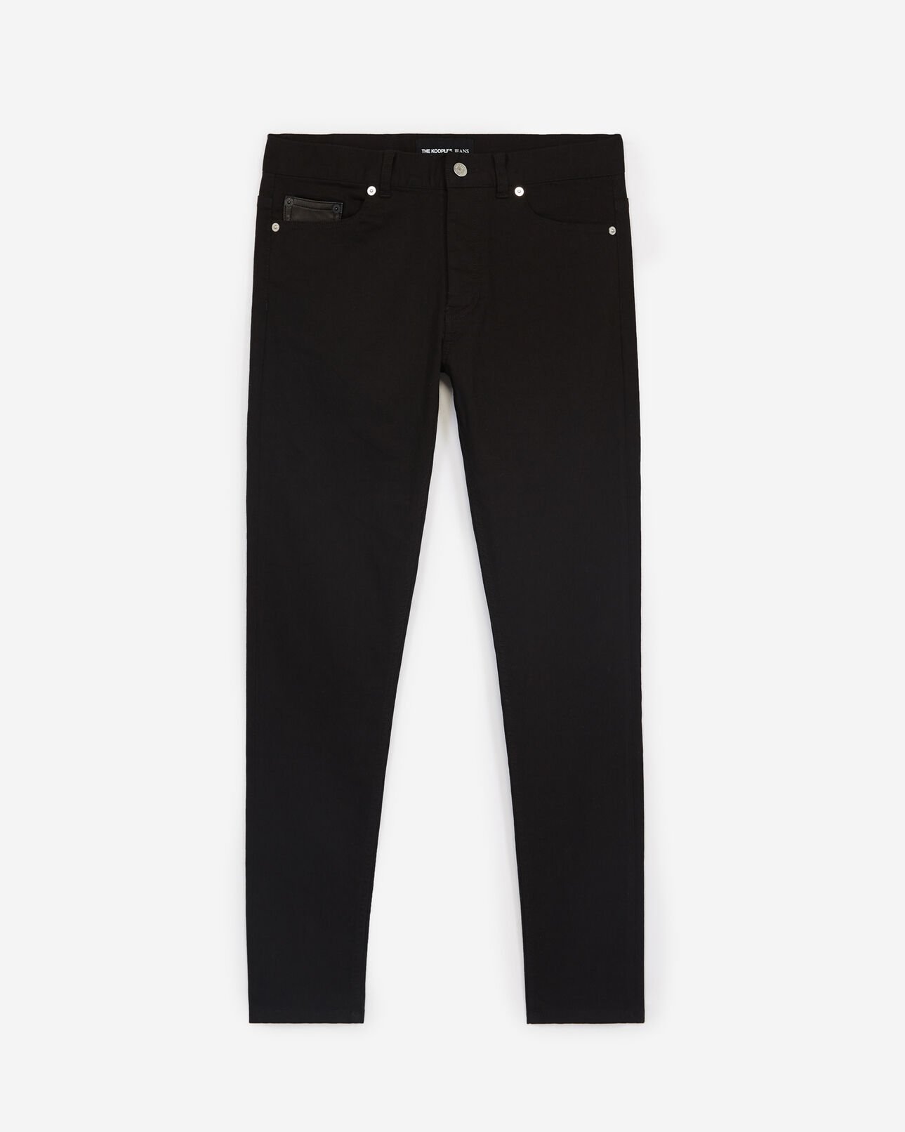 The Kooples HOMME BLACK jean slim noir léger coton stretch
