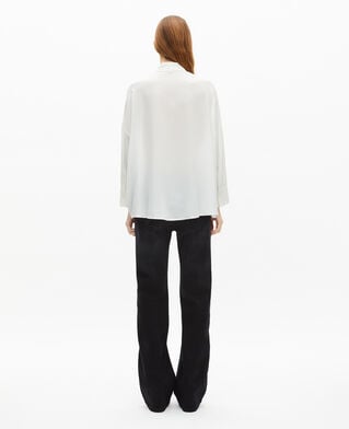 The Kooples WOMEN WHITE loose white washed silk shirt