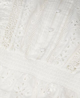 The Kooples DAMEN WHITE kurzes, wei&szlig;es kleid mit englischer stickerei