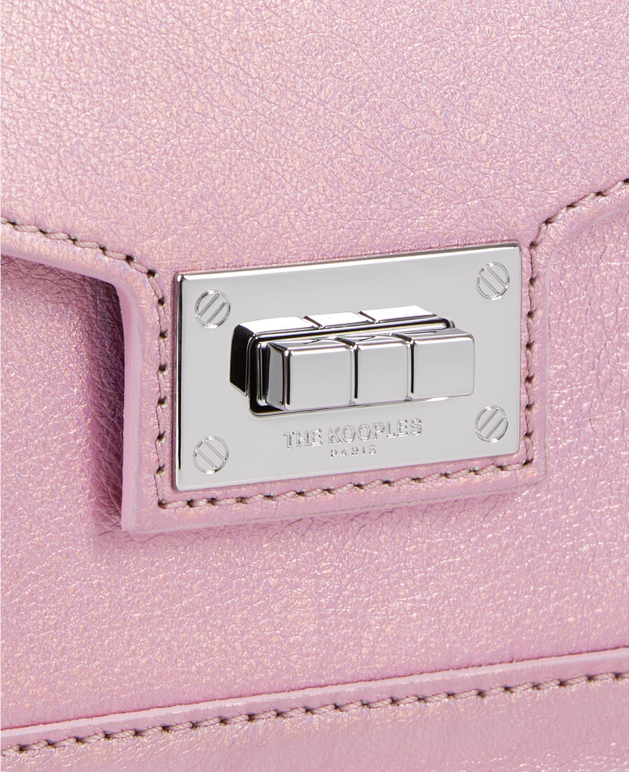 The Kooples F SWEET PINK emily chain bag in pink iridescent leather