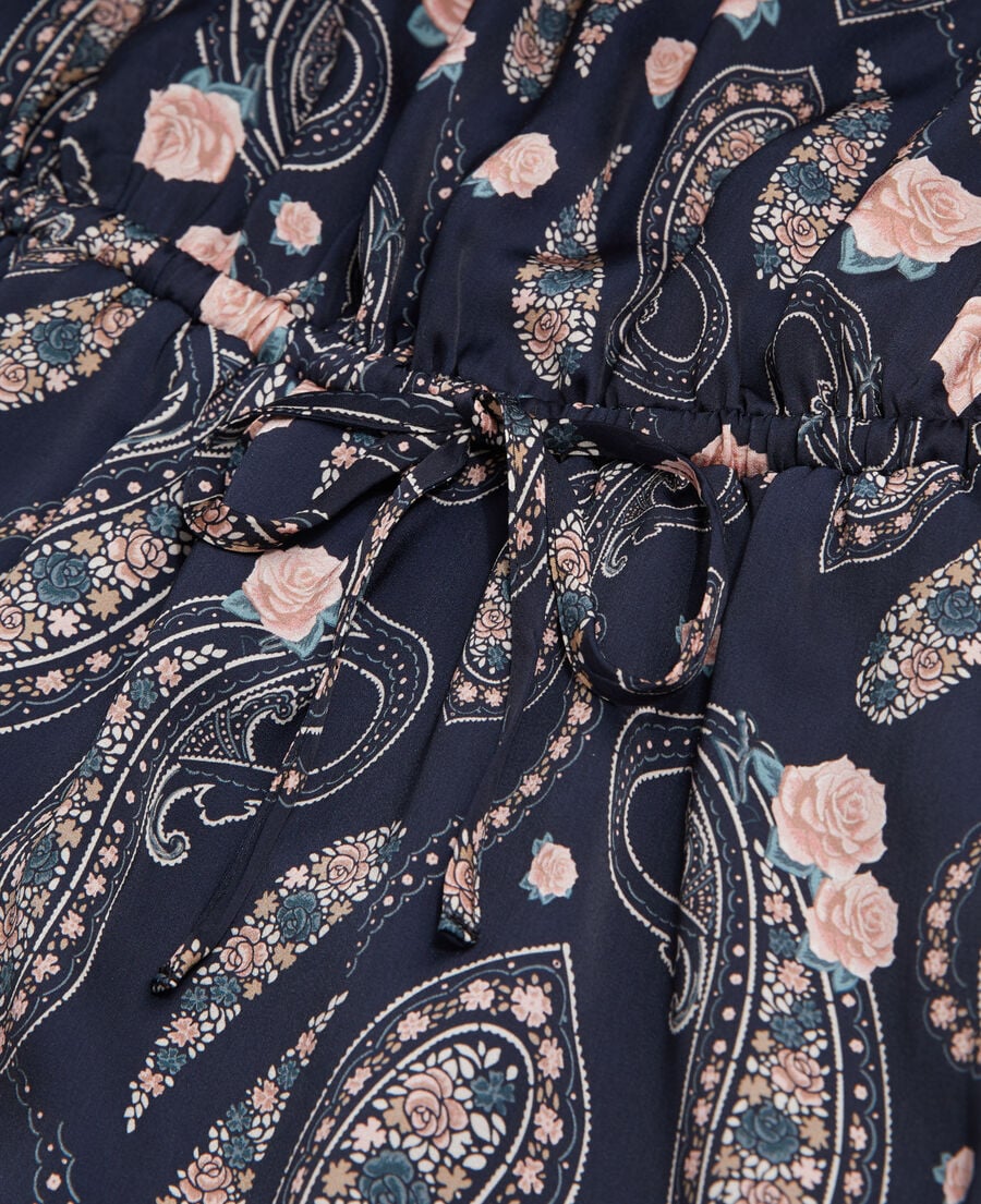 The Kooples FEMME BLACK / PINK robe courte imprimée avec volants