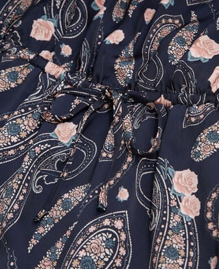 The Kooples FEMME BLACK / PINK robe courte imprimée avec volants