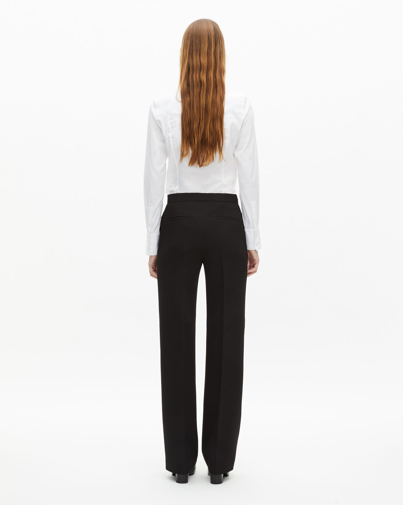 The Kooples WOMEN BLACK black crêpe suit pants straight cut 