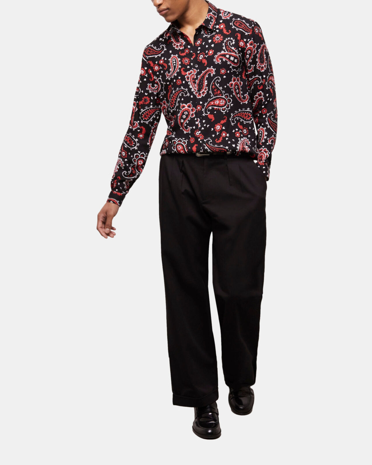The Kooples MEN BLACK - RED printed shirt
