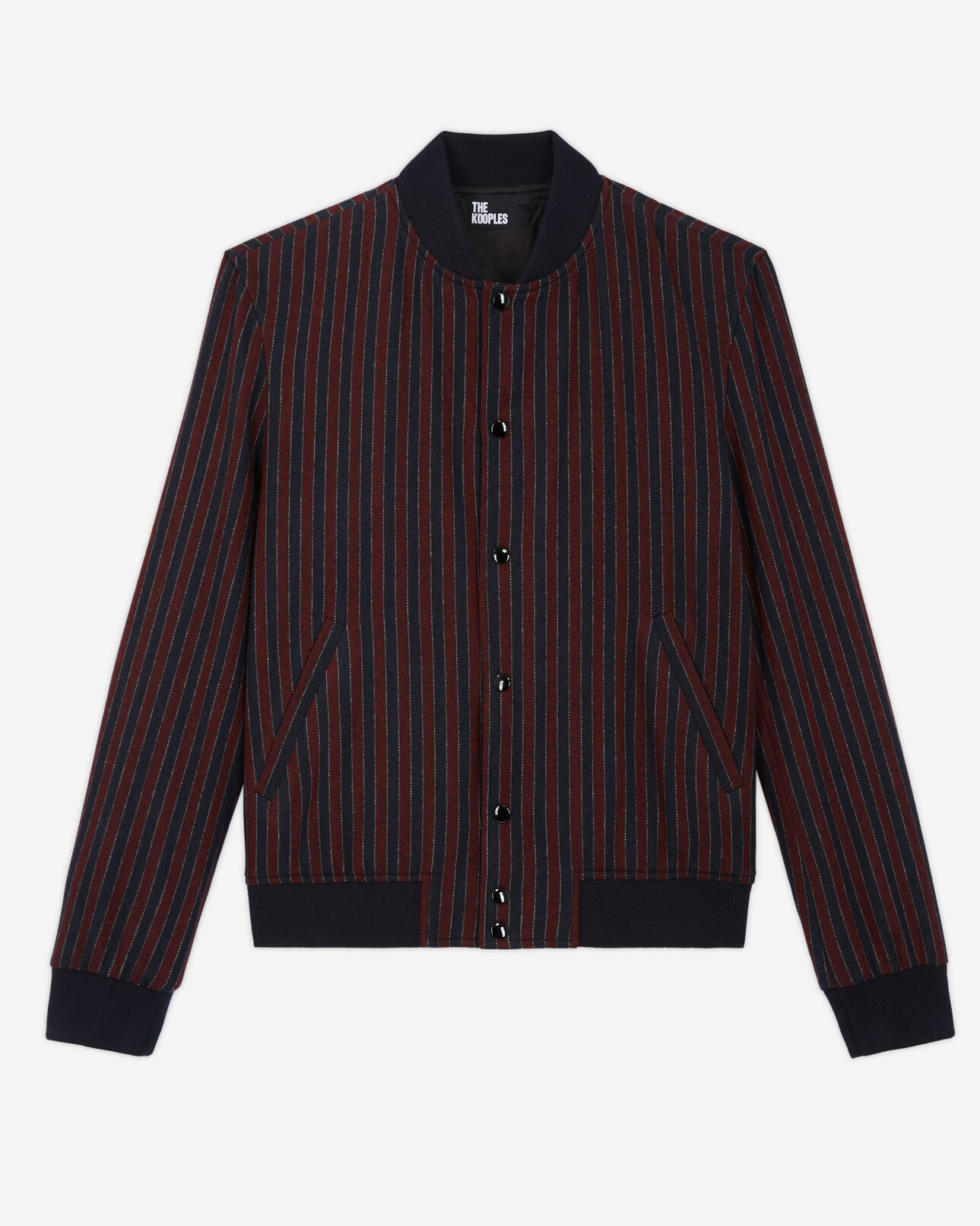 The Kooples HERREN BORDEAUX / NAVY gestreifter blouson