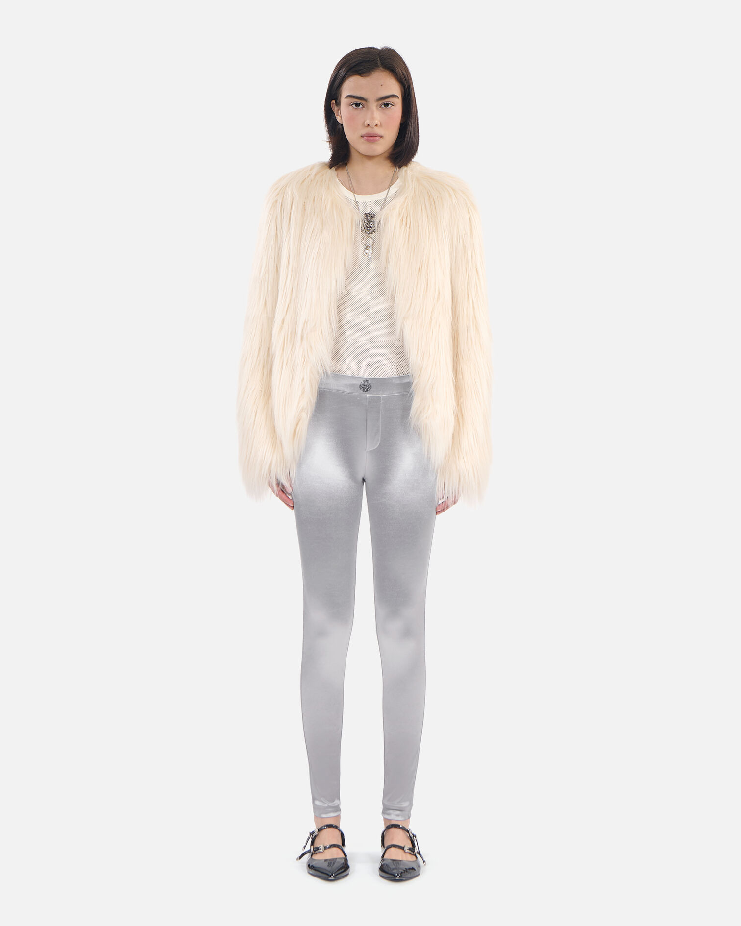 Legging satiné argenté, SILVER, hi-res image number null