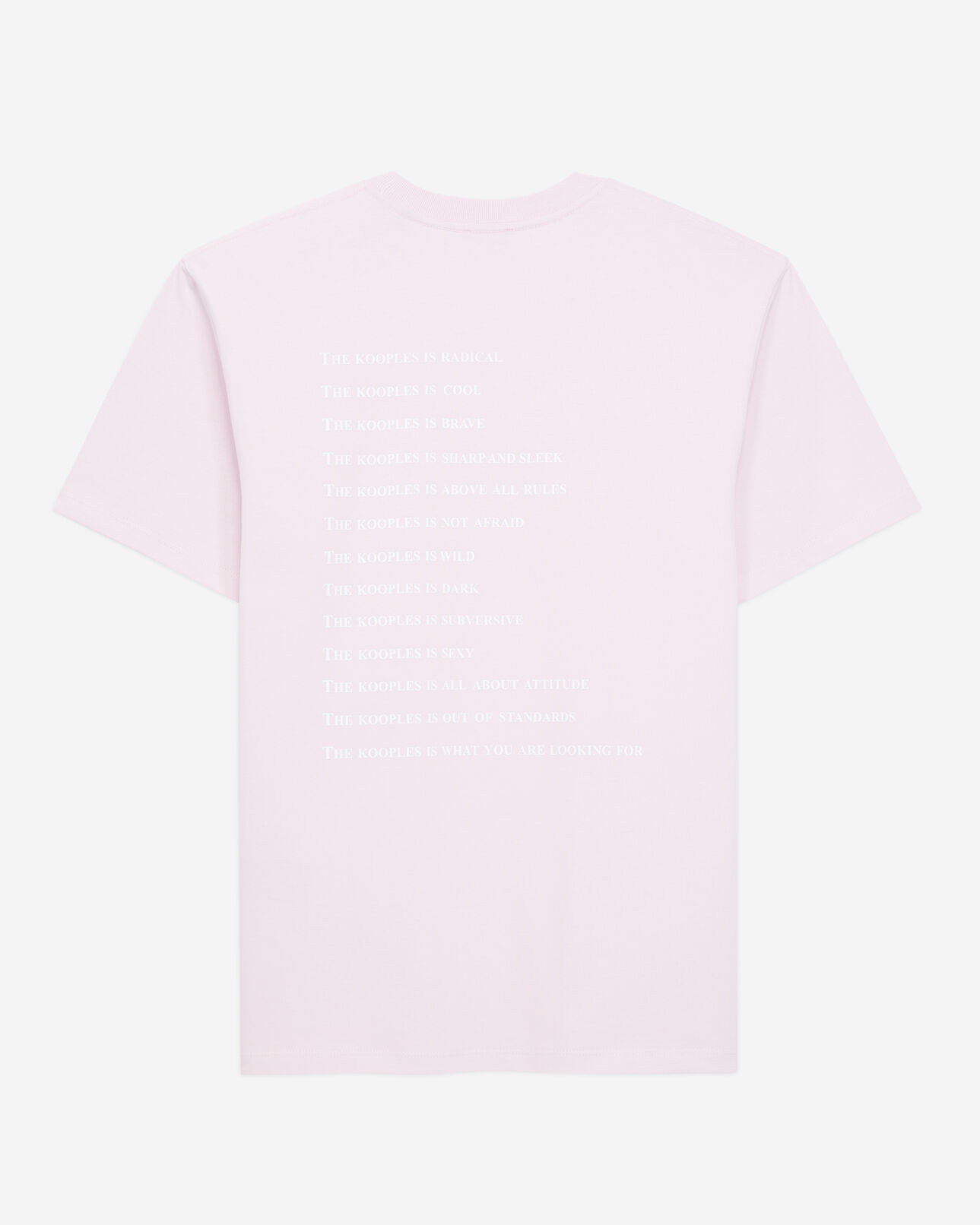 The Kooples HERREN PALE PINK rosa t-shirt mit „what is“-schriftzug