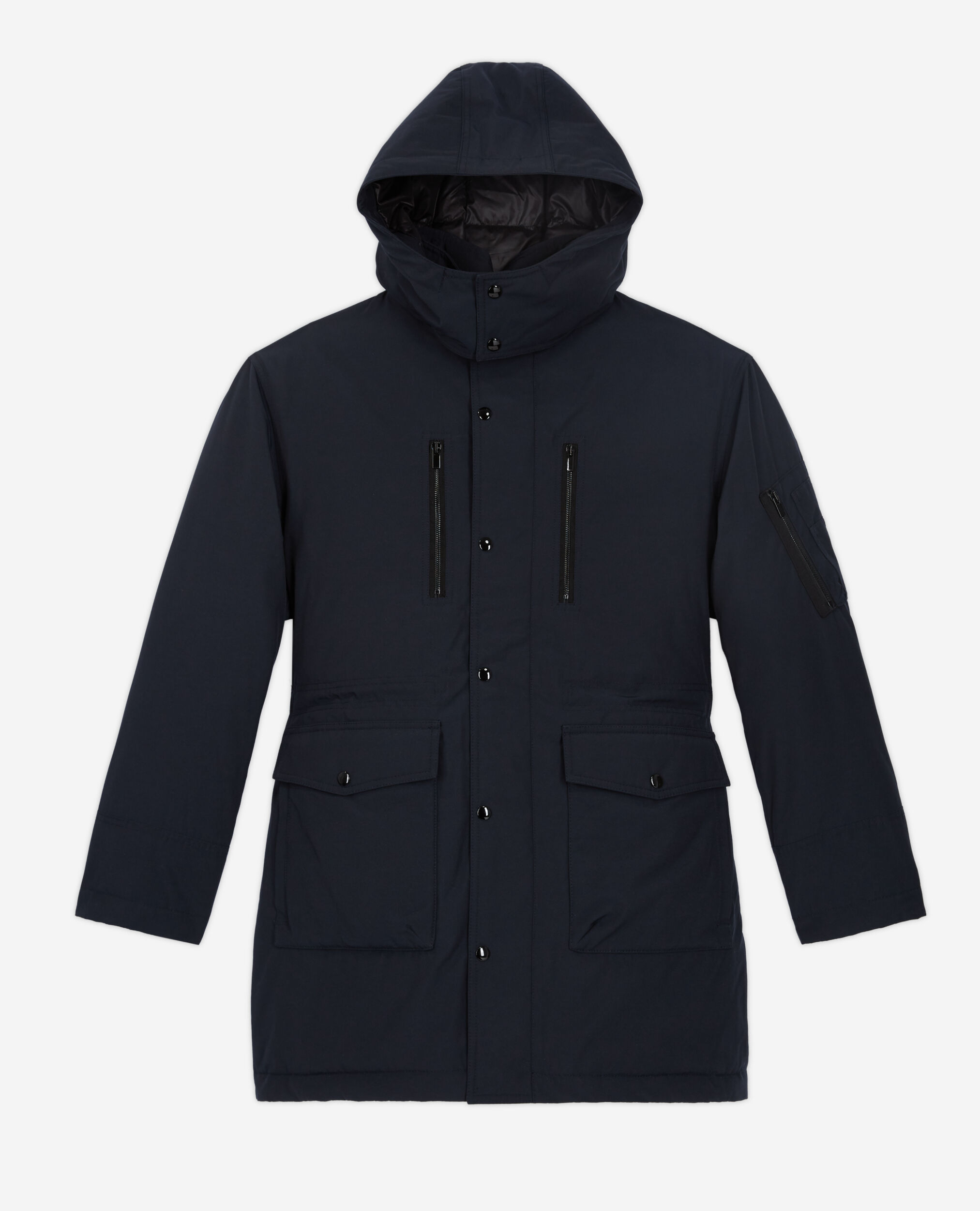 Blue hooded parka sales