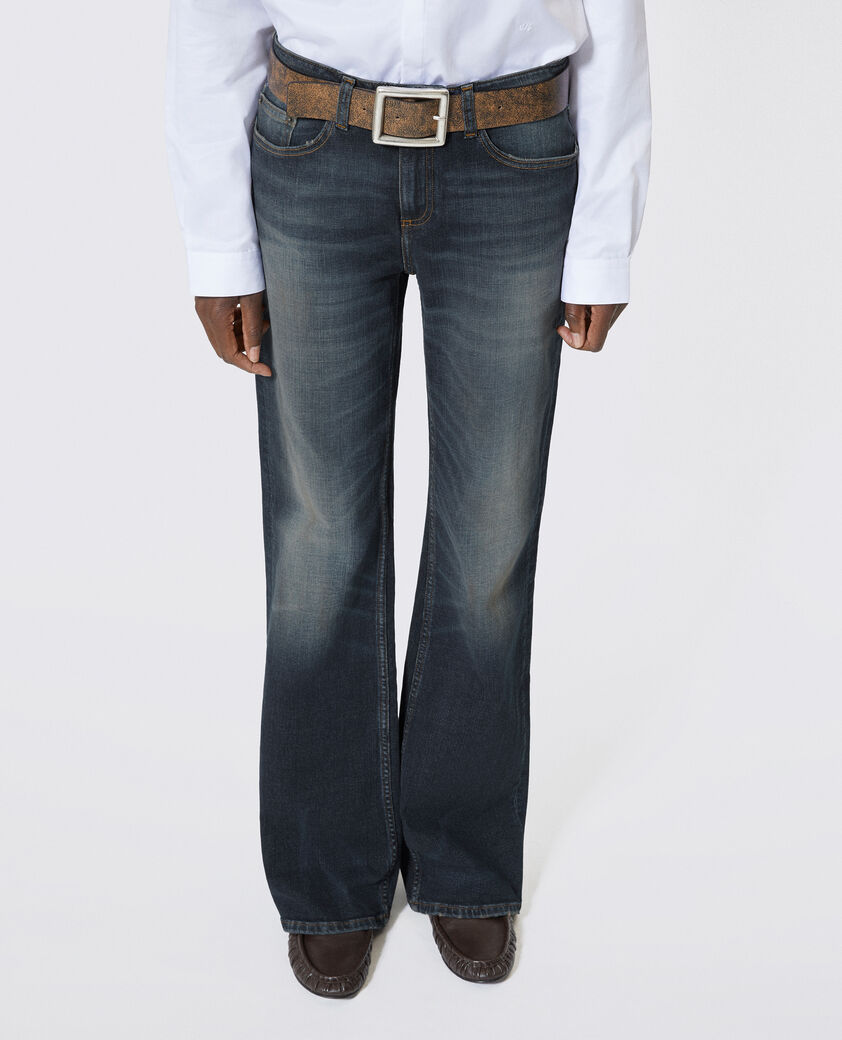 The Kooples FEMME MEDIUM BLUE jean bootcut avec abrasions bleu