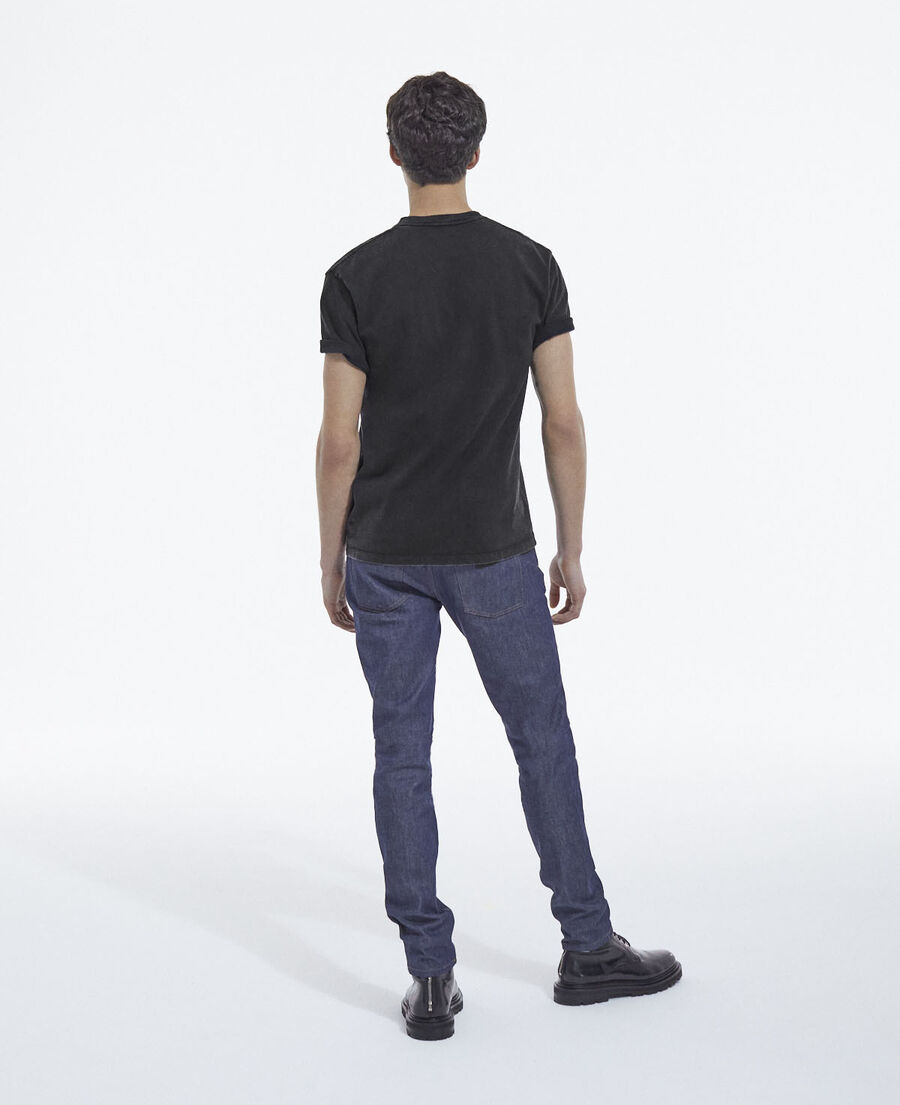 The Kooples HOMME BLACK WASHED t-shirt noir délavé imprimé aigle col rond