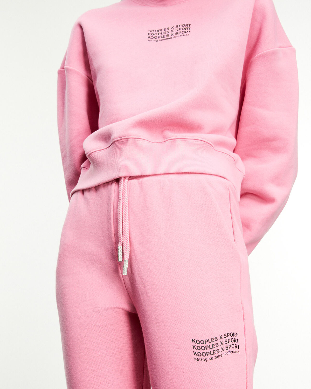 The Kooples WOMEN PINK pink joggers with printed logo