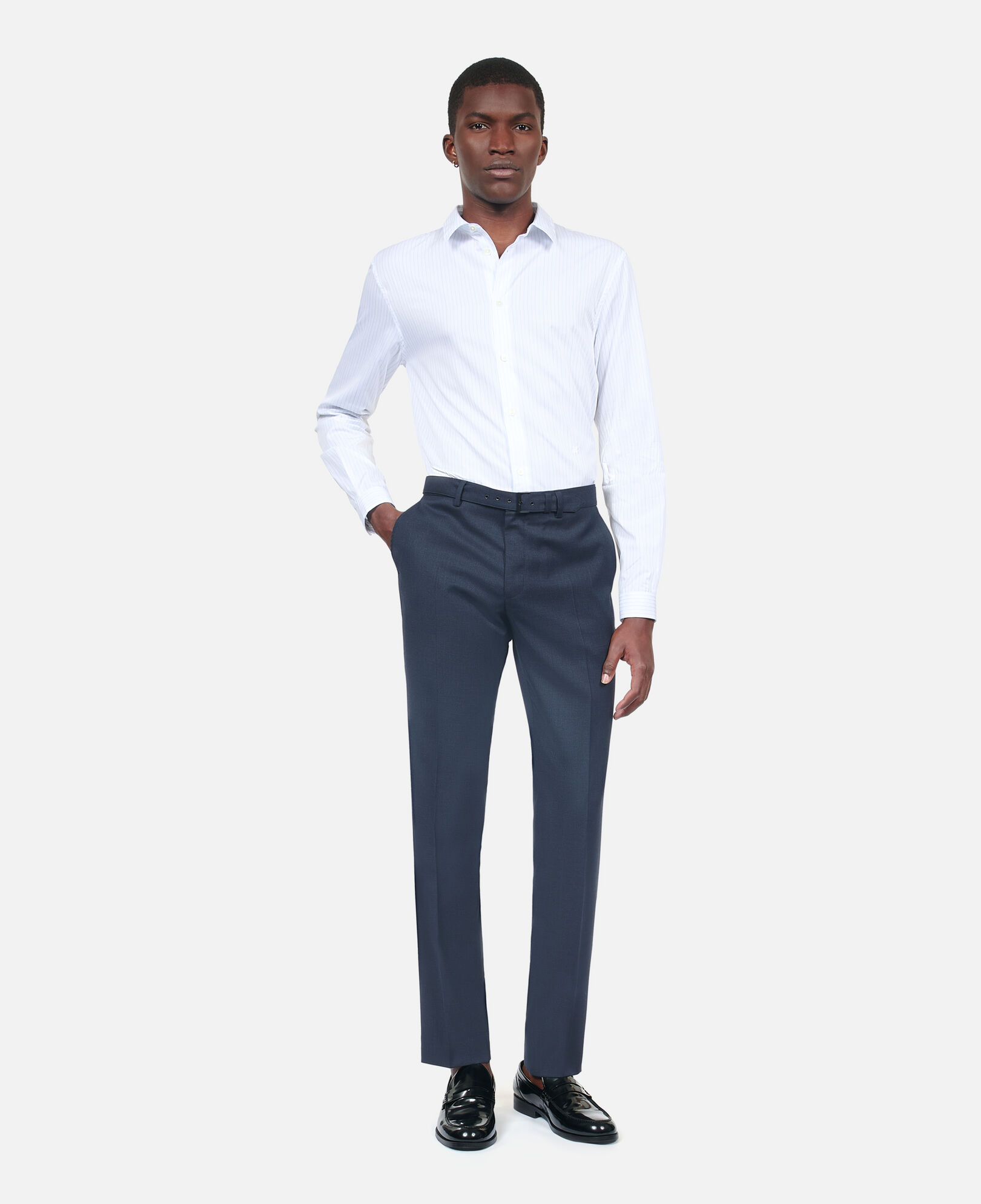 The Kooples MEN NAVY navy blue wool suit trousers