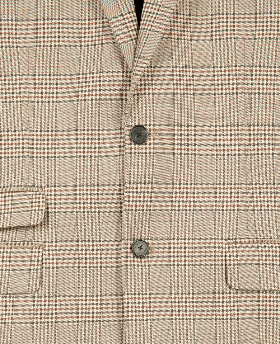 The Kooples HOMME BEIGE-BROWN veste de costume prince de galles beige