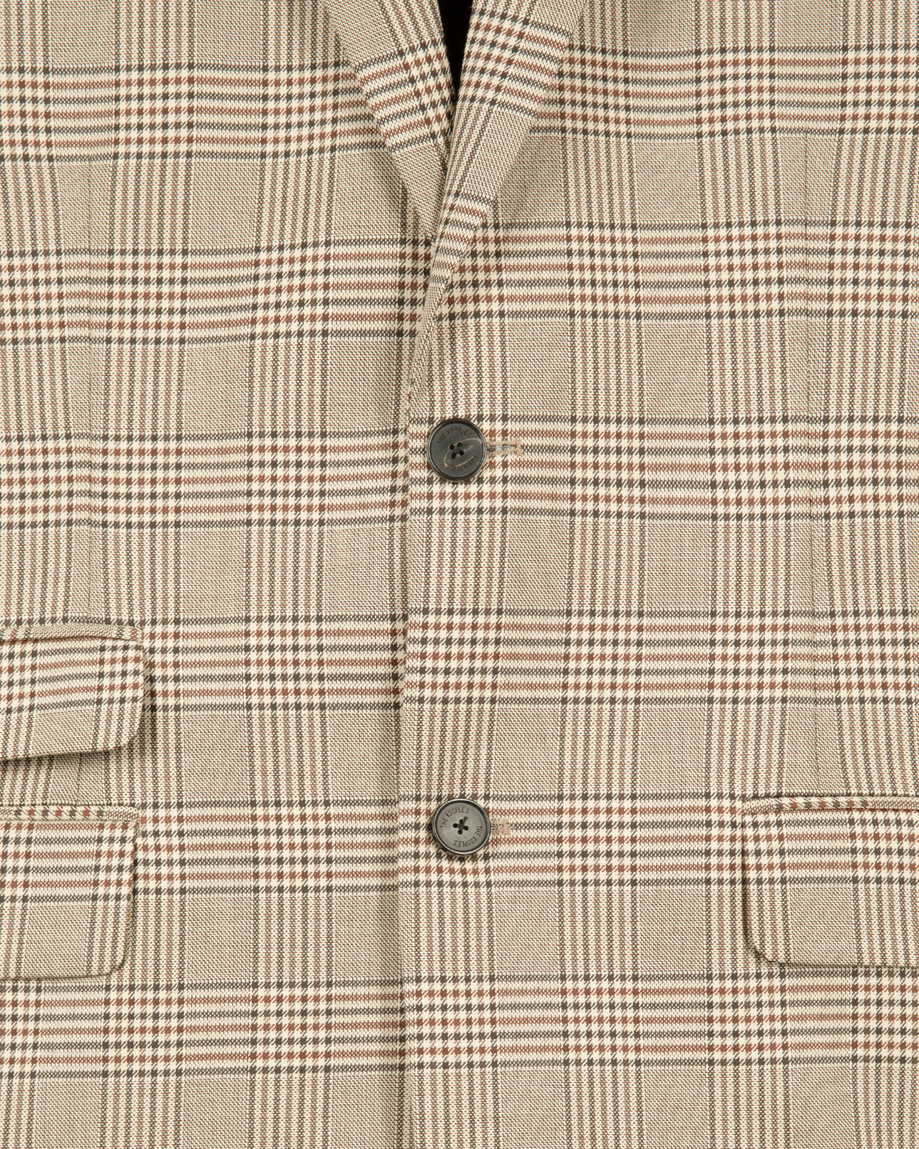The Kooples MEN BEIGE-BROWN prince of wales beige suit jacket