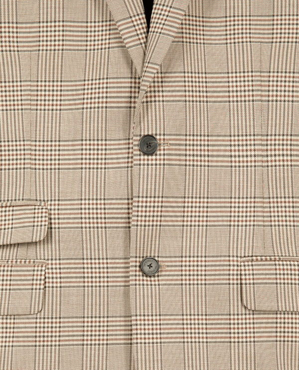 The Kooples MEN BEIGE-BROWN prince of wales beige suit jacket