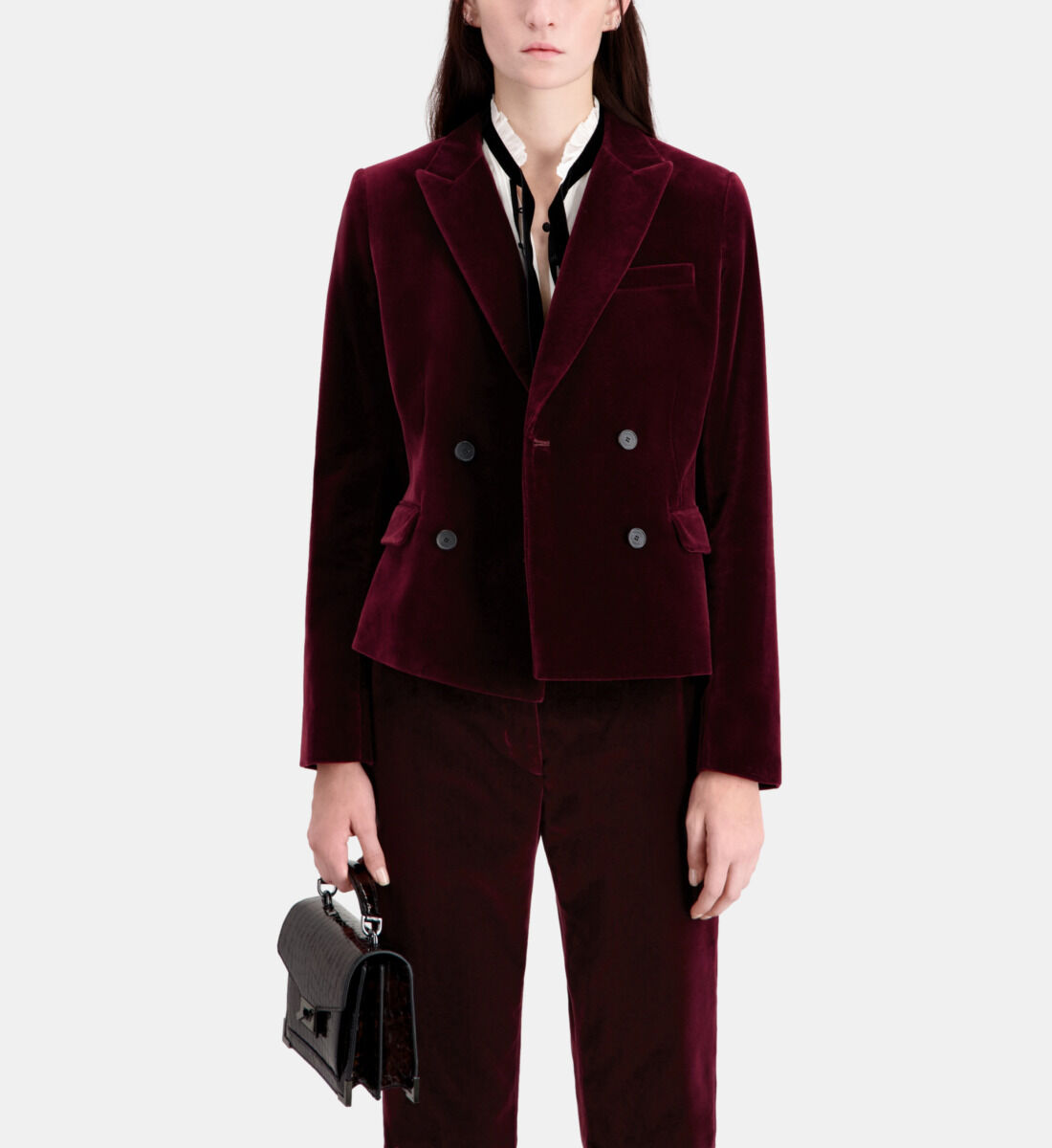 Veste velours femme bordeaux deals