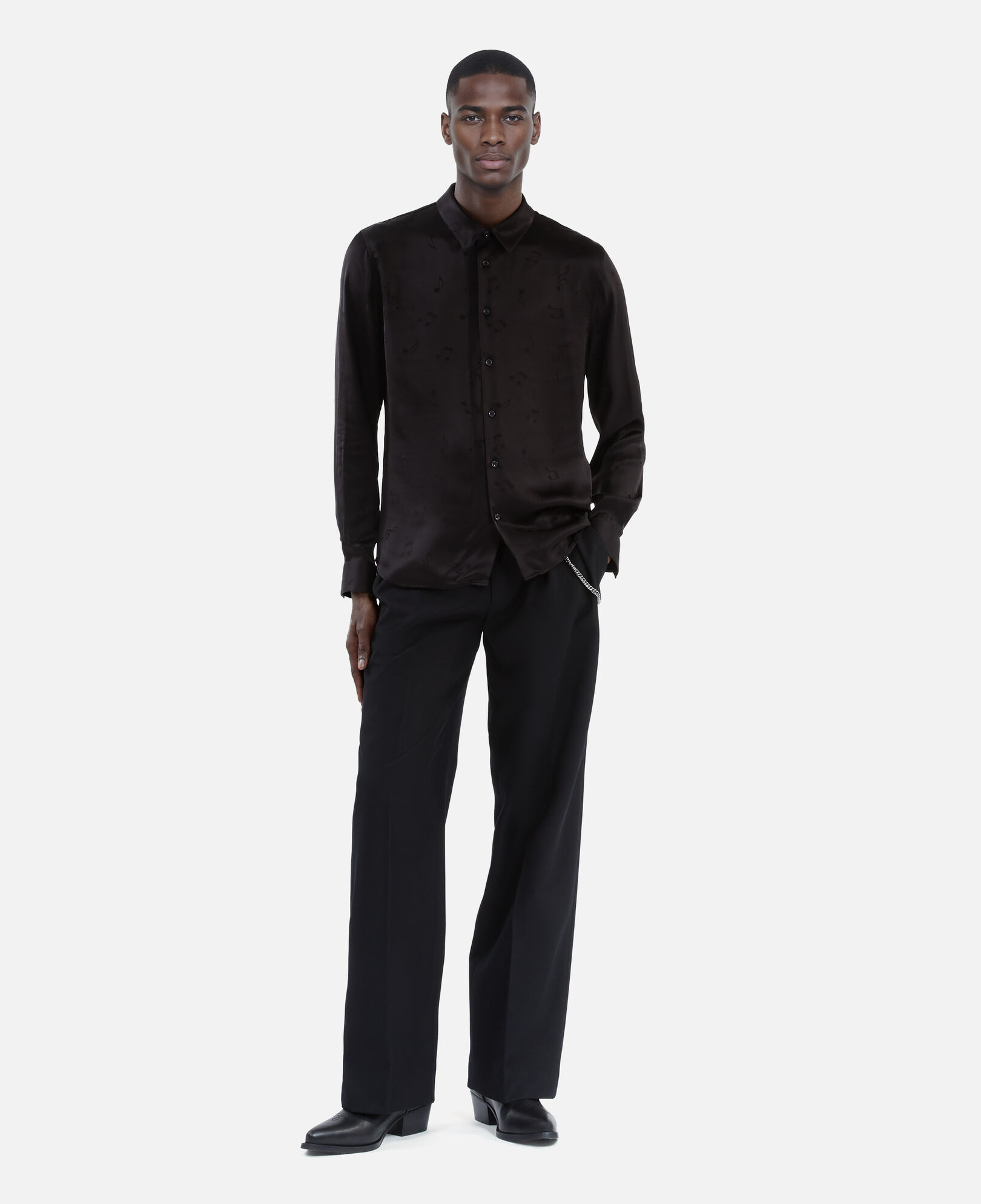 The Kooples HOMME BLACK chemise jacquard musique noire