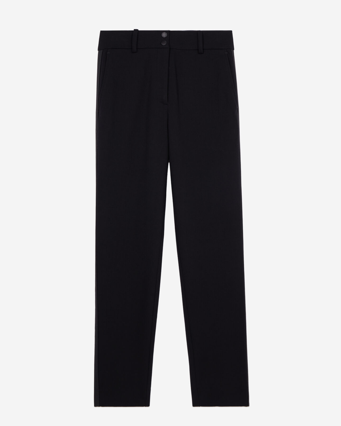 The Kooples FEMME BLACK pantalon tailleur avec gros grain noir