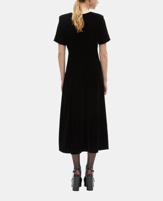 The Kooples MUJER BLACK vestido largo terciopelo negro